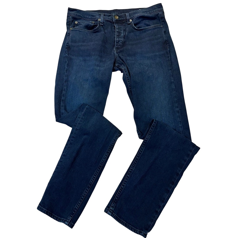 Rag & Bone Fit 1 Extra Slim Jeans Mens 33 Blue Bayview Dark Wash Denim
